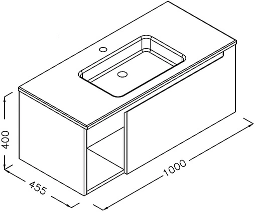 Тумба-умывальник подвесная ISVEA Onda Plus 100 белый/антрацит 21OPS087100I+10SL50101SV