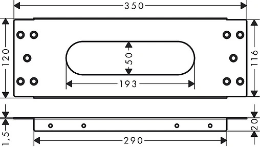 Монтажная панель для монтажа на плитку Hansgrohe sBox 28016000