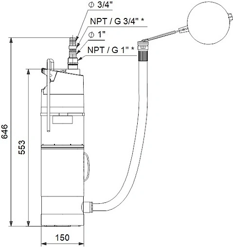 Автоматическая погружная насосная установка Grundfos SBA 3-45 AW 97896312