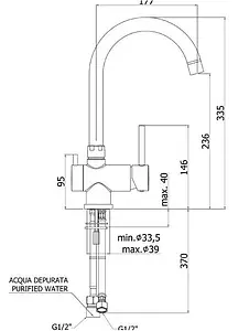 Смеситель для кухни с подключением к фильтру Paffoni Stick нержавеющая сталь SK190ST Смеситель для кухни с подключением к фильтру Paffoni Stick нержавеющая сталь SK190ST, 2