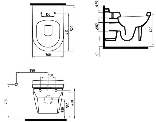 Унитаз подвесной безободковый Bien Orion белый ORKA052AMVP0W3000