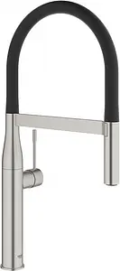 Смеситель для кухни с выдвижным изливом Grohe Essence New хром матовый/чёрный 30294DC0 Смеситель для кухни с выдвижным изливом Grohe Essence New хром матовый/чёрный 30294DC0, 1