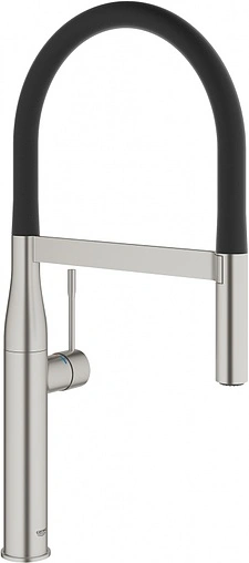 Смеситель для кухни с выдвижным изливом Grohe Essence New хром матовый/чёрный 30294DC0