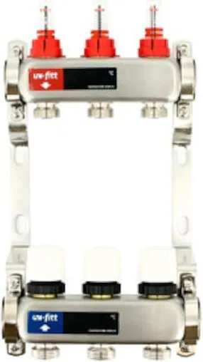 Группа коллекторная с расходомерами 2 отвода 1&quot;в/в x ¾&quot;ек Uni-fitt TECHNO 450W4302