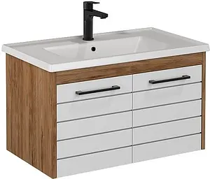 Тумба-умывальник подвесная ISVEA Aristo 80 белый/орех 21RSS063080I Тумба-умывальник подвесная ISVEA Aristo 80 белый/орех 21RSS063080I, 1