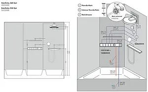 Лейка верхнего душа с настенным креплением Hansgrohe Rainfinity 250 3jet хром/графит 26232000 Лейка верхнего душа с настенным креплением Hansgrohe Rainfinity 250 3jet хром/графит 26232000, 3
