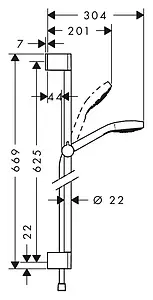 Душевая стойка Hansgrohe Croma Select S 110 Vario 3jet 65см хром/белый 26562400 Душевая стойка Hansgrohe Croma Select S 110 Vario 3jet 65см хром/белый 26562400, 2