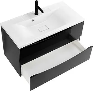 Тумба-умывальник подвесная BelBagno MARINO 110 Nero Lucido MARINO-1100-2C-SO-NL-P+BB1100/450-LV-MR-PR Тумба-умывальник подвесная BelBagno MARINO 110 Nero Lucido MARINO-1100-2C-SO-NL-P+BB1100/450-LV-MR-PR, 4