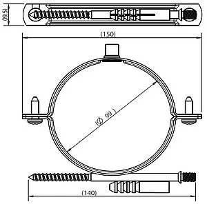 Кронштейны Ø 100мм для крепления труб к стене Protherm 0020199406, 2