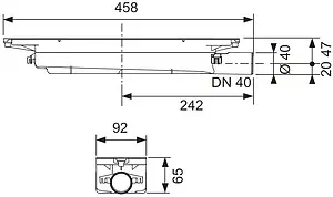 Сифон для лотка h=65мм 0.53л/сек TECEdrainprofile 673001 Сифон для лотка h=65мм 0.53л/сек TECEdrainprofile 673001, 2