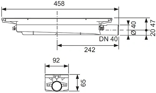 Сифон для лотка h=65мм 0.53л/сек TECEdrainprofile 673001 Сифон для лотка h=65мм 0.53л/сек TECEdrainprofile 673001