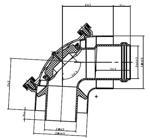 Колено для дымохода Ø 60/100мм ∠ 90° (Al) для конденсационных котлов Protherm 0020257011 / 0020109170