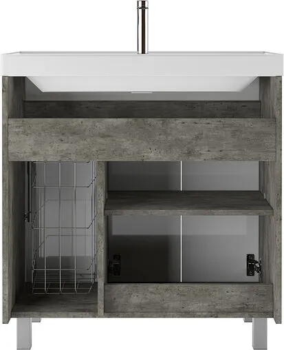 Тумба под умывальник напольная Домино Karlo 80 белый/бетон DK5311T