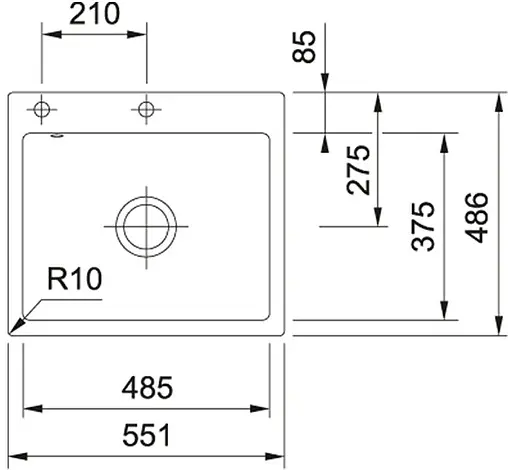Мойка кухонная Franke Mythos MTK 210-58 миндаль 129.0382.484 Мойка кухонная Franke Mythos MTK 210-58 миндаль 129.0382.484