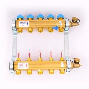 Группа коллекторная с расходомерами 5 отводов 1"в/в x ¾"ек Watts HKV/T 10004199 Группа коллекторная с расходомерами 5 отводов 1"в/в x ¾"ек Watts HKV/T 10004199, 2