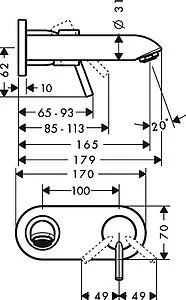 Смеситель для раковины из стены Hansgrohe Talis хром 31618000, 2