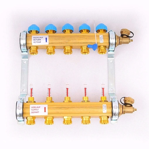 Группа коллекторная с расходомерами 5 отводов 1&quot;в/в x ¾&quot;ек Watts HKV/T 10004199