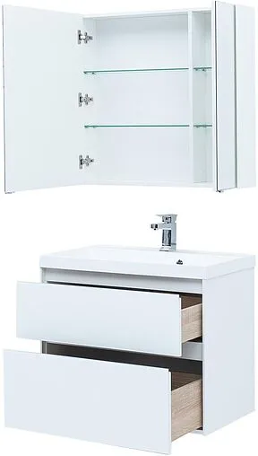 Тумба под умывальник Aquanet Гласс 80 белый 00238361