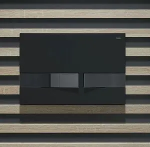 Клавиша смыва для унитаза IDDIS Unifix UNI06BCi77 кнопки/хром матовый, рамка/черный, 4