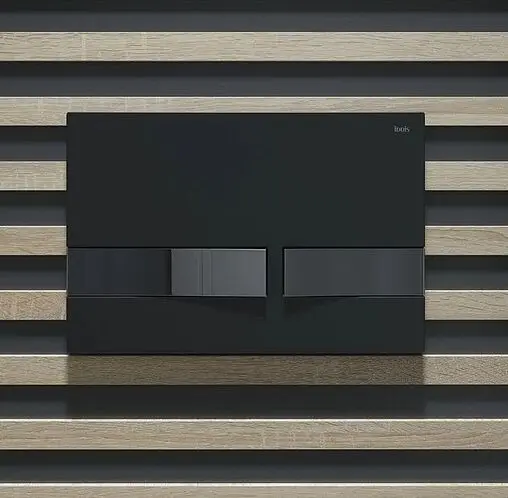 Клавиша смыва для унитаза IDDIS Unifix UNI06BCi77 кнопки/хром матовый, рамка/черный