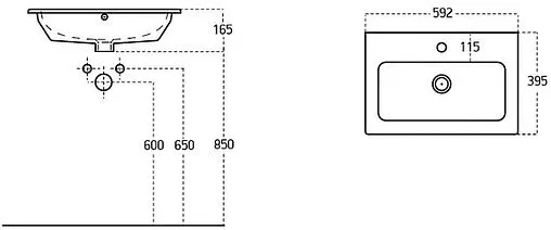 Раковина Sanovit Practico 60 белый 44060