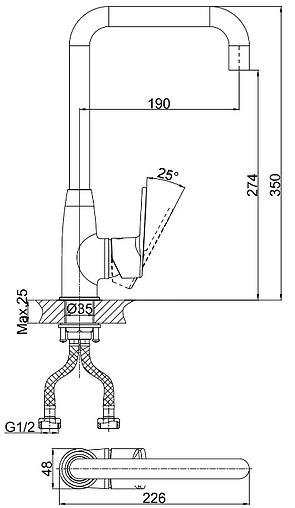Смеситель для кухни D&amp;K Rhein Speyer хром DA1312441