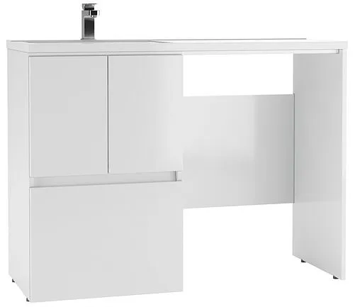 Тумба-умывальник напольный, над стиральной машиной Айсберг Норма 120 белый DA1627T+