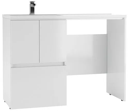 Тумба-умывальник напольная над стиральной машиной Айсберг Норма 120 белый DA1627T+