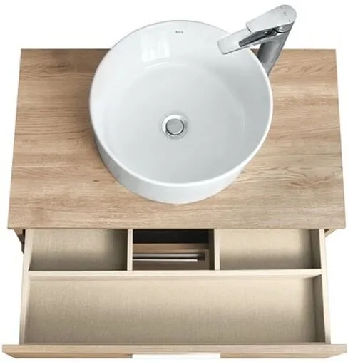 Тумба-умывальник подвесная Roca Victoria 80 орех A857470517+A857419517+