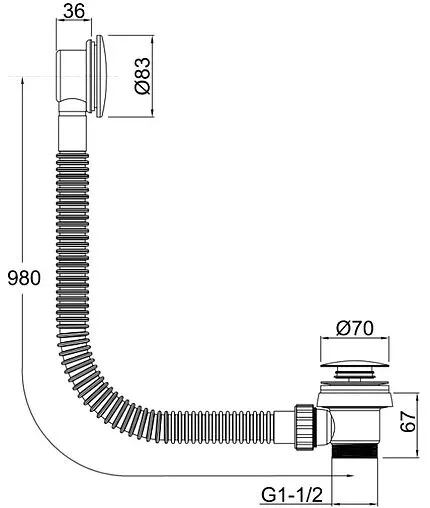 Слив-перелив для ванны без гидрозатвора Allen Brau Priority Round хром 5.31027-00