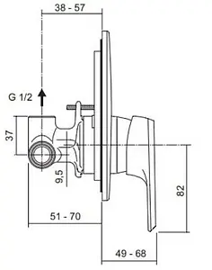 Смеситель для душа скрытого монтажа Vidima Balance хром A6996AA Смеситель для душа скрытого монтажа Vidima Balance хром A6996AA, 3