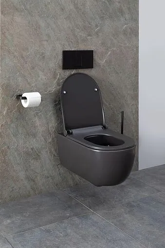 Унитаз подвесной безободковый Allen Brau Priority антрацит 4.31001.AN