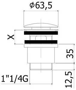 Выпуск автоматический для раковины с переливом Cezares белый матовый CZR-SAT25-BIO Выпуск автоматический для раковины с переливом Cezares белый матовый CZR-SAT25-BIO, 2