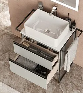 Тумба-умывальник подвесная Roca Domi 60 серый матовый ZRU9307873+ Тумба-умывальник подвесная Roca Domi 60 серый матовый ZRU9307873+, 4