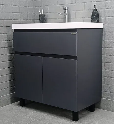 Тумба-умывальник напольный Домино Graffo 80 графит DGr2415T+4670142930020