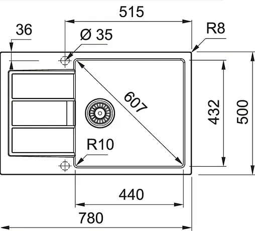 Мойка кухонная Franke Sirius S2D 611-78 XL оникс 143.0618.382