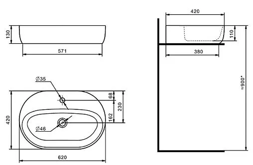 Тумба-умывальник подвесная Aquaton Марбл 80 слэйт/белый матовый 1A2762K3MH4C0