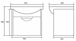 Тумба-умывальник подвесная Cersanit Basic 50 белый N-SZ-BAS-CE50+S-UM-CE50/1-w, 2