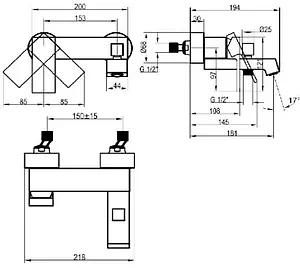 Смеситель для ванны Villeroy&Boch Classic хром TVT10150100061 Смеситель для ванны Villeroy&Boch Classic хром TVT10150100061, 2