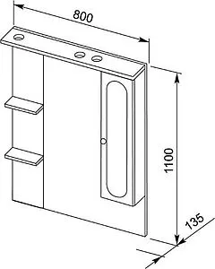 Шкаф-зеркало Aquanet Марсель 80 белый 100301 Шкаф-зеркало Aquanet Марсель 80 белый 100301, 2