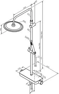 Душевая система с термостатом для ванны Damixa Scandinavian Pure чёрный матовый 936760300, 2