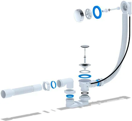 Слив-перелив для ванны Ани Пласт хром EM701 Слив-перелив для ванны Ани Пласт хром EM701