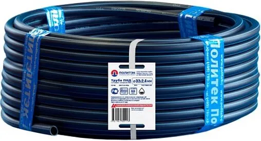 Труба ПНД питьевая Политэк 20 x 2.0 мм SDR11 РЕ100 черная PE1W020020 на отрез