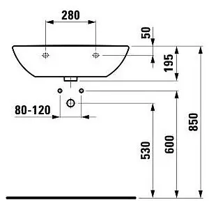 Раковина Laufen Pro 65 белый 8.1095.3.000.104.1, 2