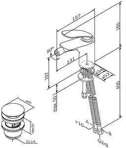 Смеситель для биде AM.PM Sensation хром F3083164, 2