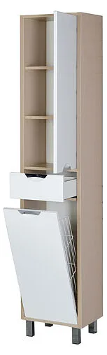 Шкаф-пенал напольный Aquanet Гретта белый/светлый дуб 171901