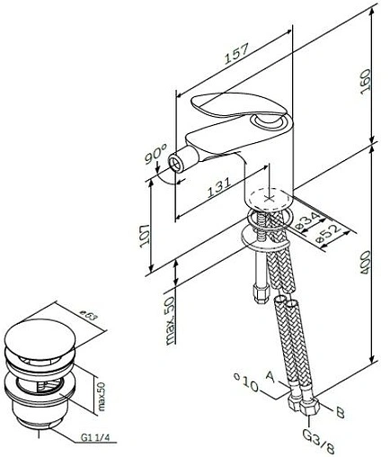 Смеситель для биде AM.PM Sensation хром F3083164 Смеситель для биде AM.PM Sensation хром F3083164