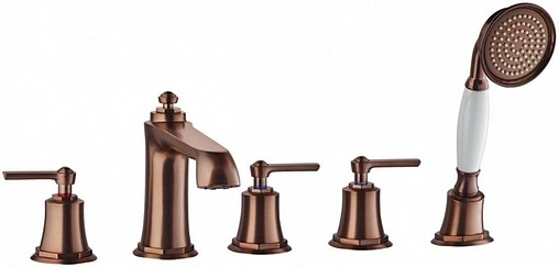 Смеситель на борт ванны на 5 отверстий Swedbe Terracotta Art терракотовый 2508