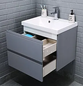 Тумба-умывальник подвесная Домино Graffo 60 светло-серый DGr2407T+4627173210164 Тумба-умывальник подвесная Домино Graffo 60 светло-серый DGr2407T+4627173210164, 5