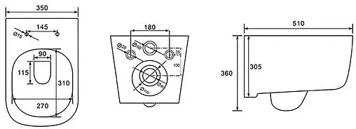 Унитаз подвесной безободковый Aquatek Лугано белый AQ2002-00